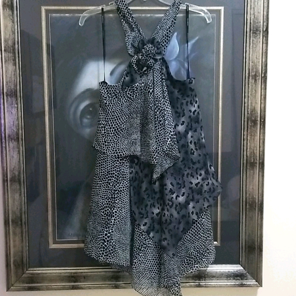 Bebe gray animal prints dress